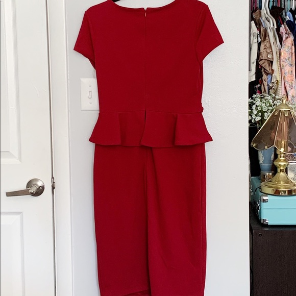 Red peplum top dress - Picture 2 of 2